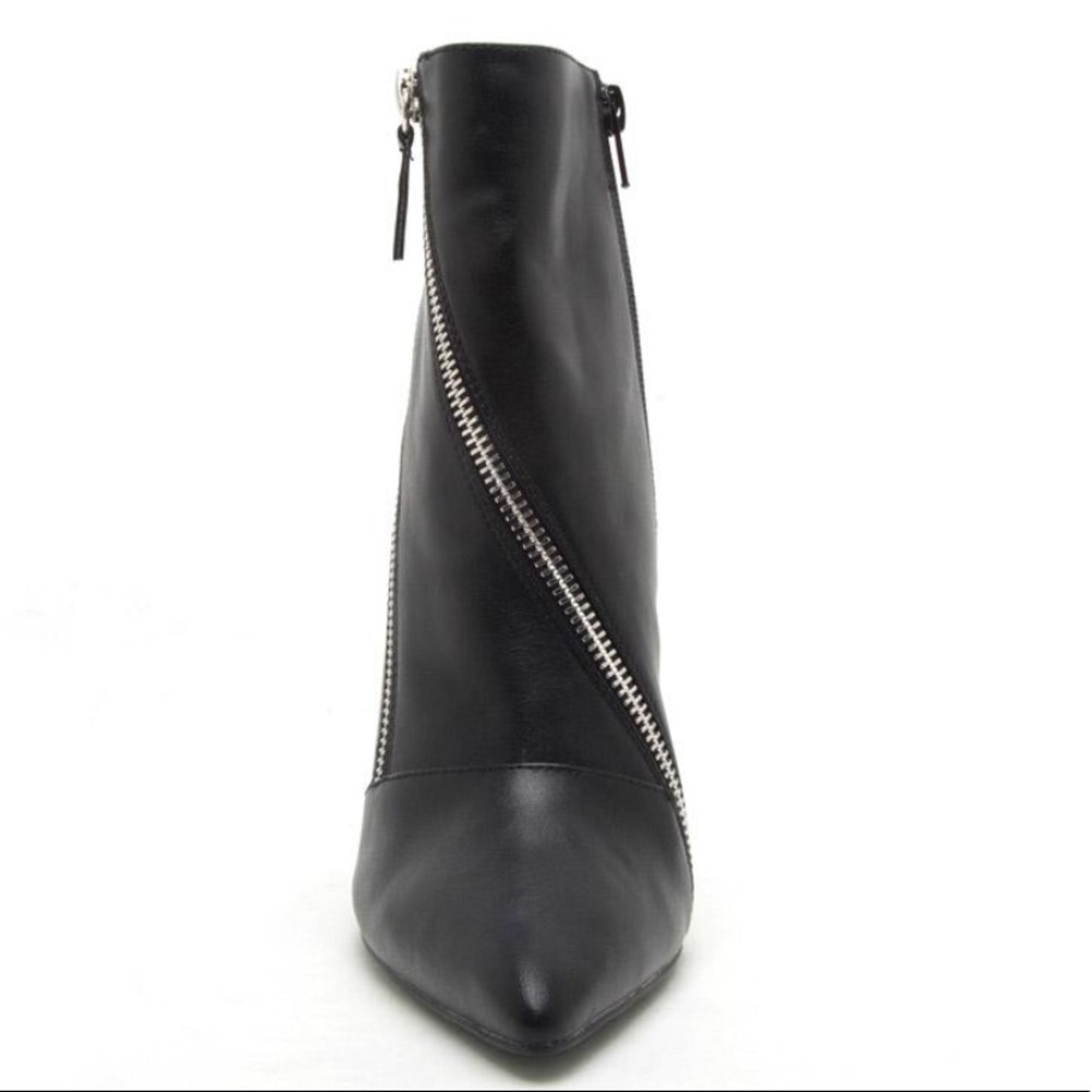 1 Left! Qupid Wink-09 Black Zipper Heeled Bootie 6 - Picture 5 of 8